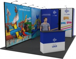 Stand cadre tissu 9m² pour salon événement